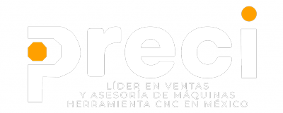 Logo de Preci, distribuidor líder en México de máquinas herramienta CNC, soluciones de automatización industrial y maquinaria para la industria metalmecánica.
